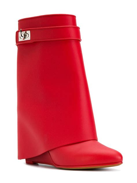 Givenchy Shark Lock Boots in Red .